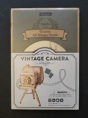 Robotime Camera 3D Wood Puzzle Kit Laser 142 pc TG403 Kids 8+