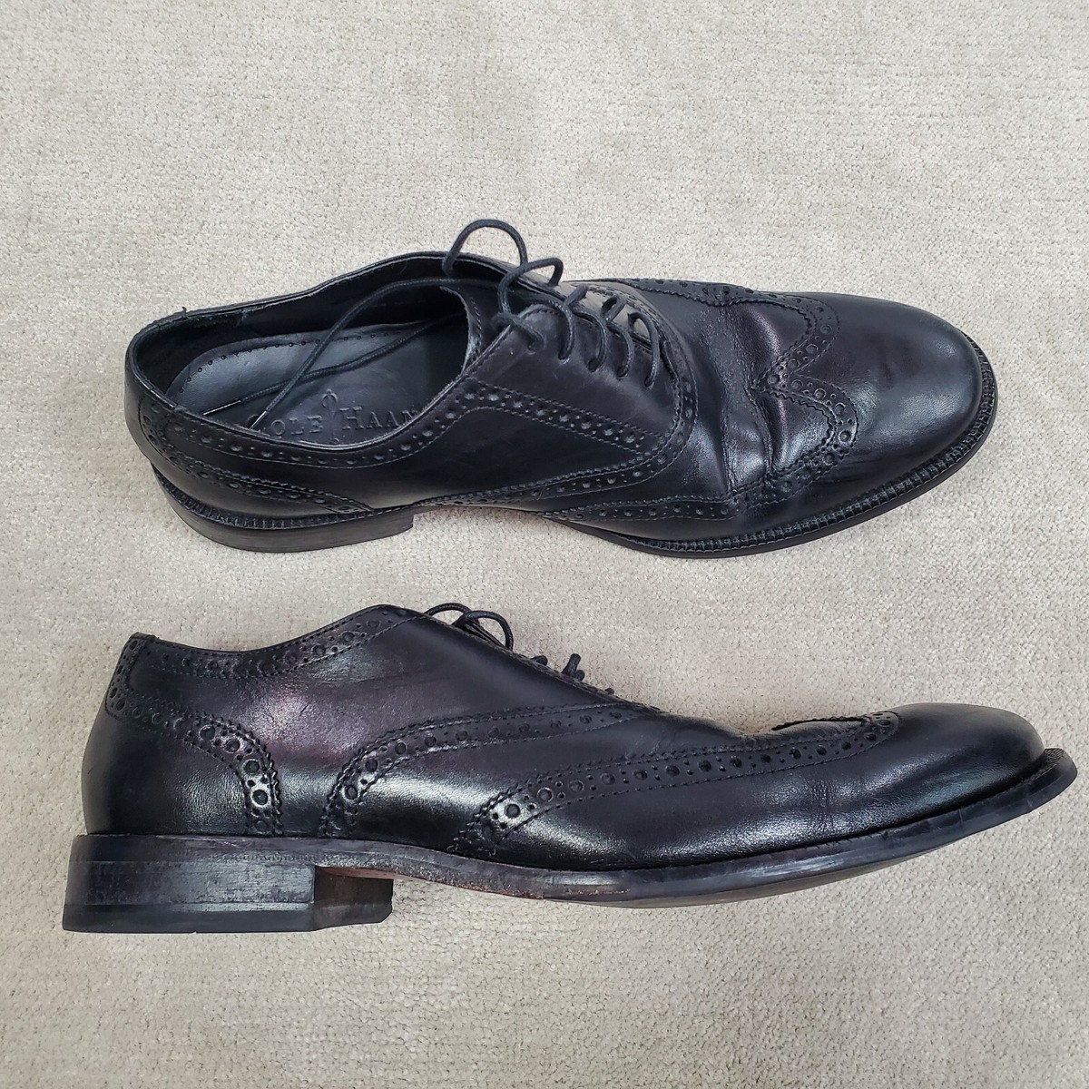 Cole Haan Mens Williams Wingtip Oxford Dress Shoes Size 8 Black Leather Brogue Cole Haan Men main image 2