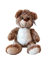 DolliBu Teddy Bear Plush Brown White Cuddly Stuffed Animal Toy 11"
