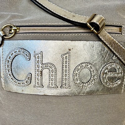 Chloe Metallic Gold Harley Canvas & Leather Shoulder Bag | eBay