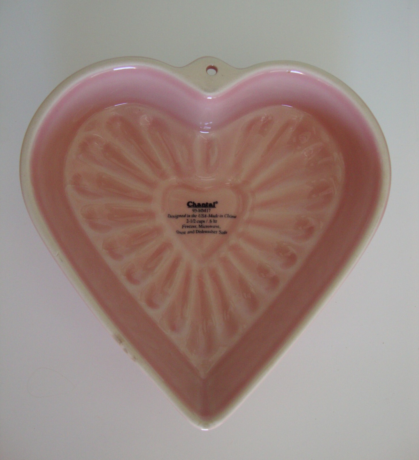 Chantal Ceramic Rose Pink HeartShaped Baking/Serving Dish (93HM17) eBay