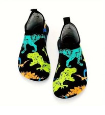Dinosaur Print Quick Dry Slip On Water Shoes, Diving Surf Aqua Sport Beach Vacat