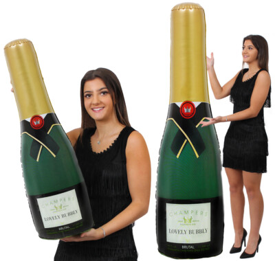 RIESIGE SEKTFLASCHE AUFBLASBAR PARTY FEIER HOCHZEIT MULTIPACK KONVOLUT 
