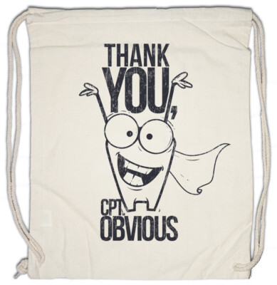 Thank You Captain Obvious Turnbeutel Fun Geek Nerd Gamer Informatiker Admin