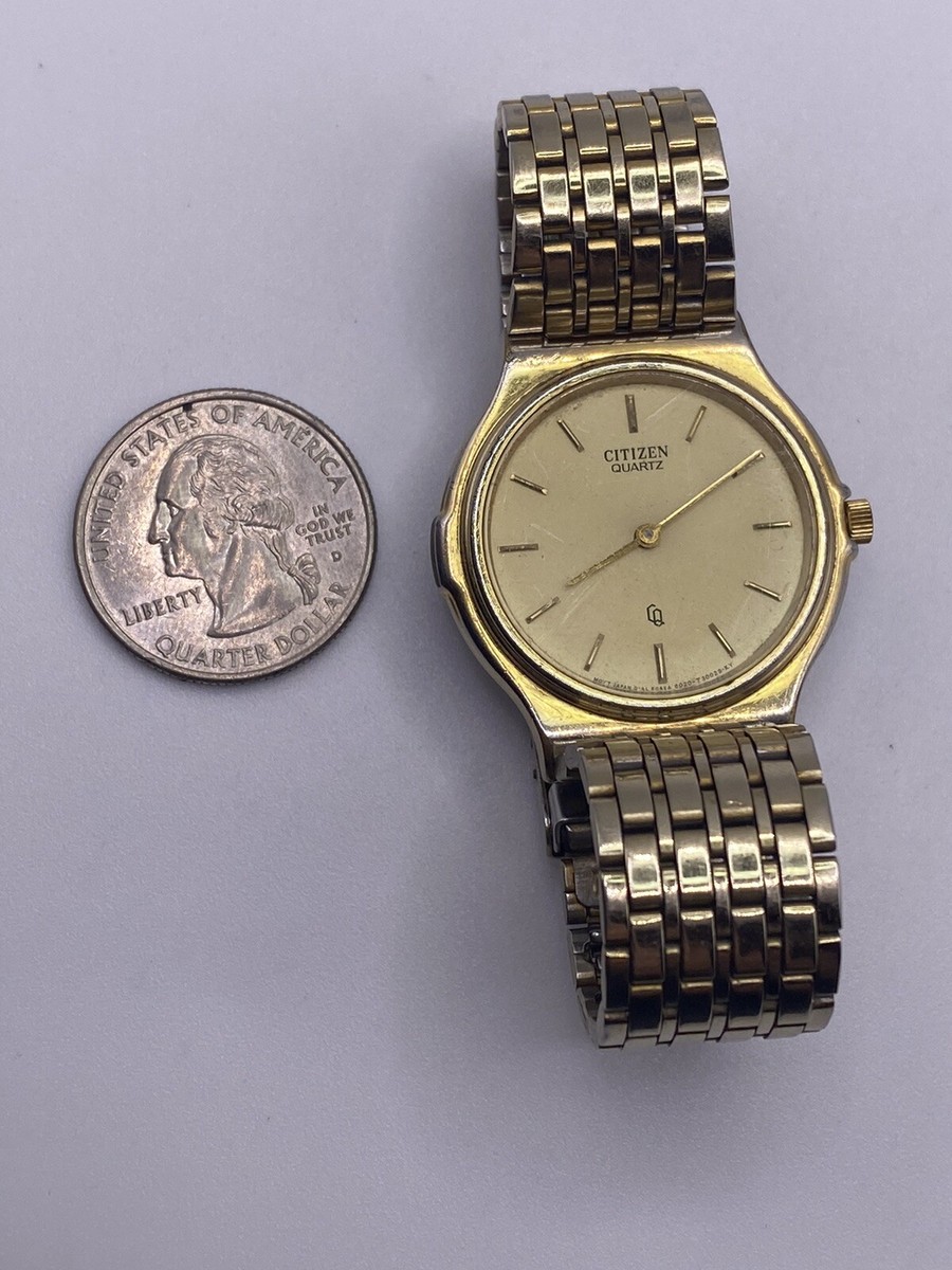 citizen gold tone 6020 34mm quartz watch men Vintage Retro