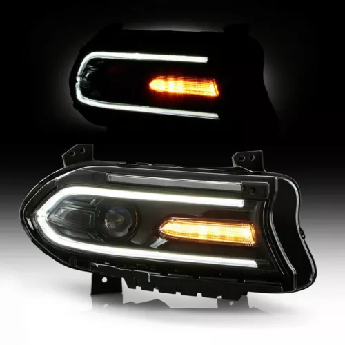 For 2015-2023 Dodge Charger Headlight Halogen LED DRL Projector Right Passenger - Picture 1 of 8