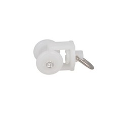 11.5mm Dia Curtain Track Rollers Plastic Twin Wheeled Pulleys Rail Sliding White