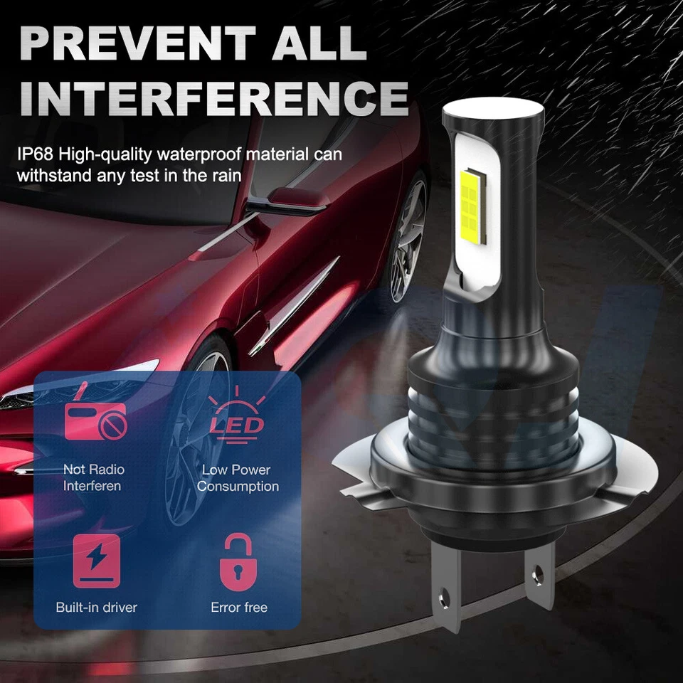 High Power LED Headlight H7 H11 Bulbs Lights For Kawasaki Vulcan 2000 2004-2009 Foto 2 de 4