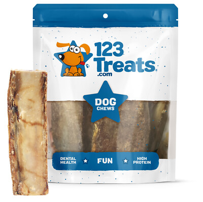 Beef Dog Bones  5-6''  Long - 100% Natural Beef Ribs Chews by 123 Treats