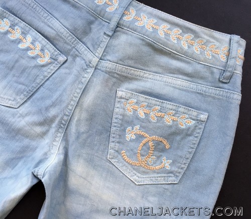 $ 1.850 CHANEL 11C bestickte leichte verblassende JEANS * FR 36/US 2/GROSS ~ MAKELLOS - Bild 7 von 12