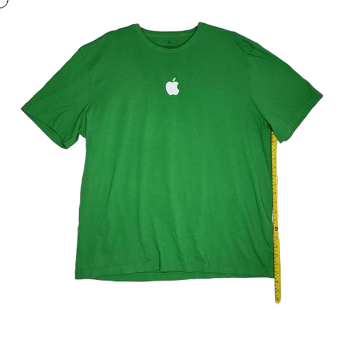 Apple Mac Computer Logo T-Shirt Cotton Green White Mens Size