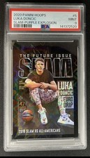 Panini Hoops #5 2020 Luka Doncic Slam Magazine Lakers Purple Explosion PSA 9