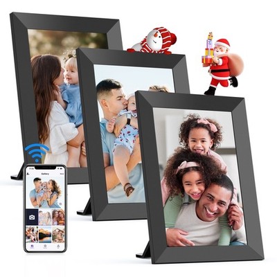 Nusican 10  Digital Photo Frame 3-Pack   HD LCD, USB/SD Slot, Black