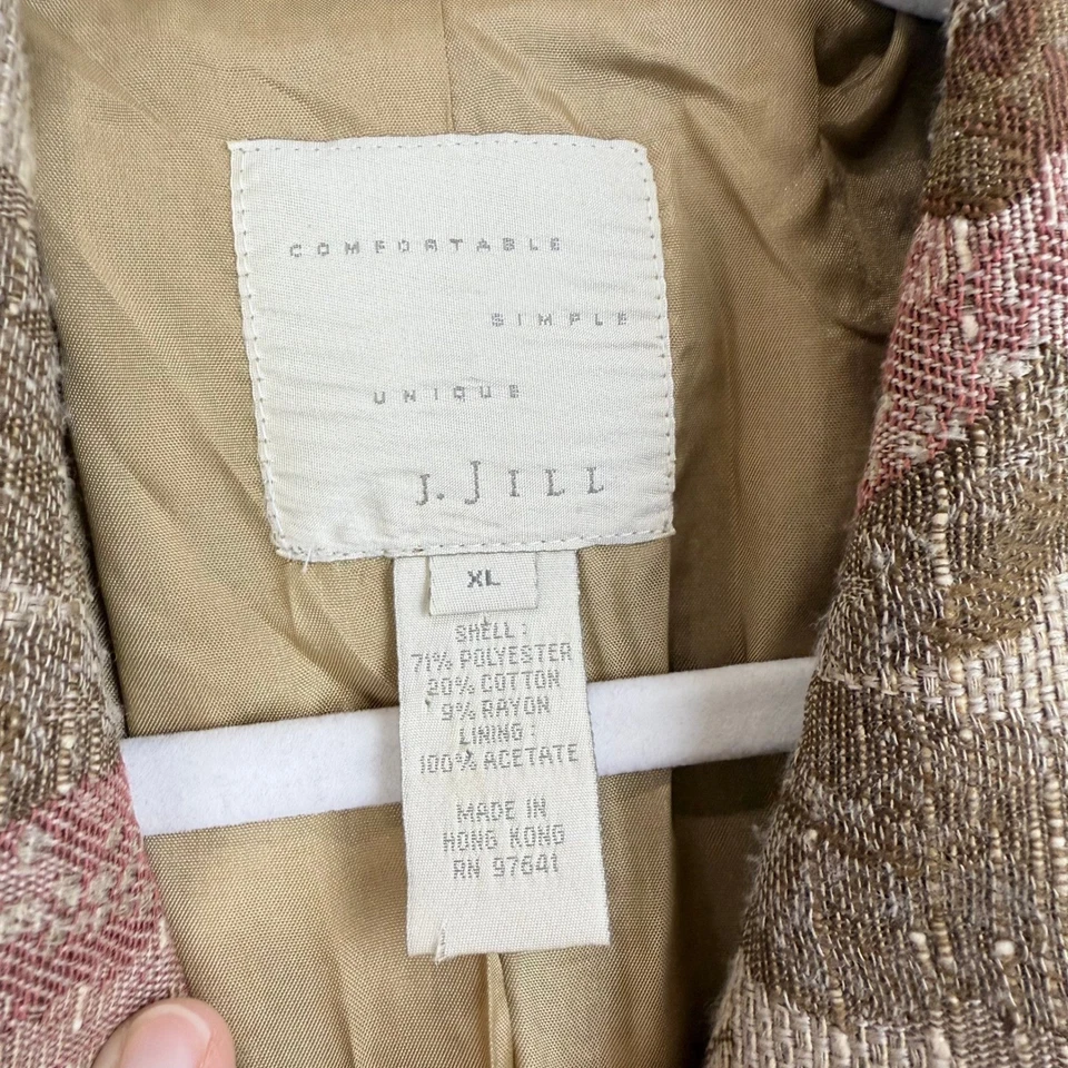 VTG J. Jill Women XL Floral Print Button Long Sleeve Coat TAPESTRY JACQUARD 90s - Image 3 of 4