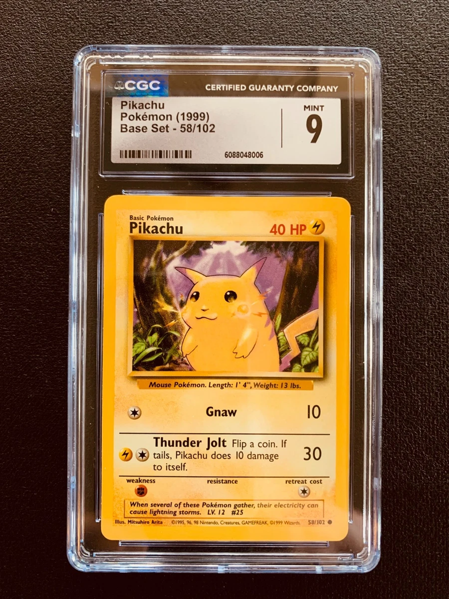 Pokémon TCG Base Set Pikachu Grade 9 Individual Collectible Card
