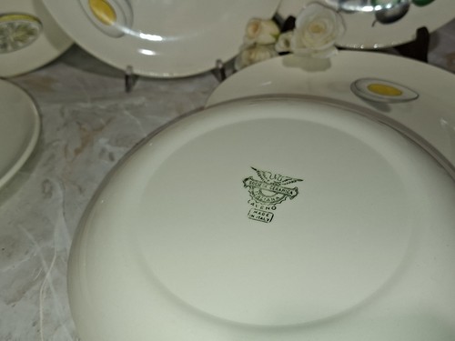 VINTAGE SEI PIATTI PIANI DIAM 20 LAVENO VERDURE PINZIMONIO - Foto 2 di 7