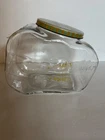 Original Vintage Planters Peanuts STREAMLINE Glass Display Jar W/ Tin Lid, NICE