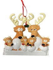 Reindeer Family of 3, 4  6 Personalized Christmas Ornament with Gift Bag