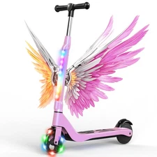 SISIGAD 5.3" Electric Scooters for Kids Ages 6-12 Pink E Scooter With LED light