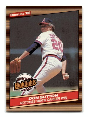 Don Sutton 1986 Donruss Highlights #16 California Angels Mint