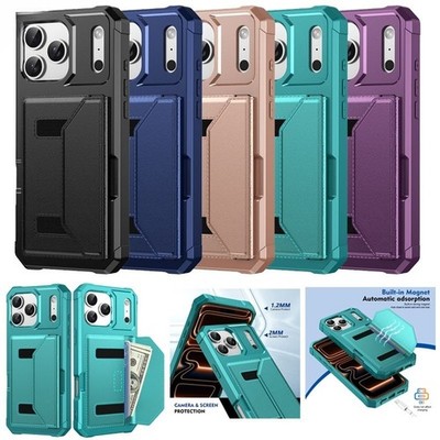 Für iPhone 17 16 15 14 13 12 11 Pro Max Handyhülle Leder stoßfeste Wallet Hülle