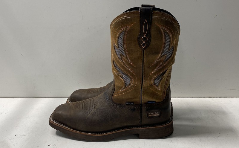 Ariat Intrepid VentTEK Steel Toe Waterproof Brown Work Boots Men's Size 12 EE