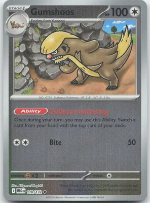 Pokemon : Gumshoos Mega Evolution 110/132 : UC Reverse Holo