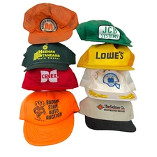 Vintage Trucker Hat Lot Snapback Cap 80s 90s Y2K Patch USA Company Advertise JB5