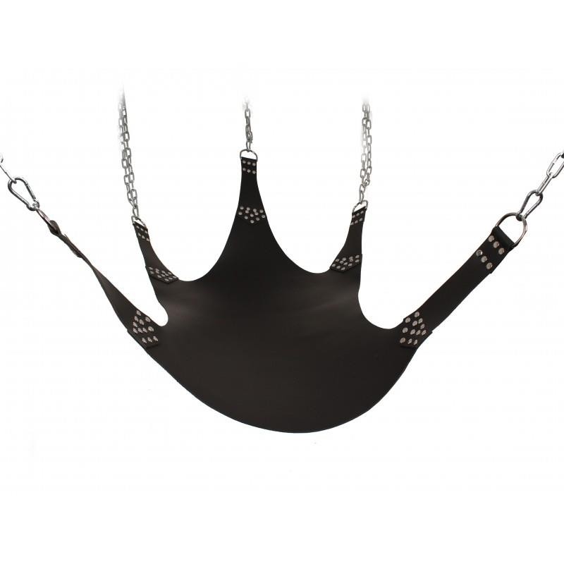 MR. SLING Leather Sling, 5 points, Black, Sex Swing