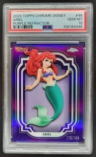 2024 Topps Chrome Disney Ariel Purple Refractor /199 PSA 10 Little Mermaid CB6