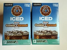 Donut Shop Iced Duos Cookies Caramel 24 Ct Keurig K-Cup Coffee 08/2025
