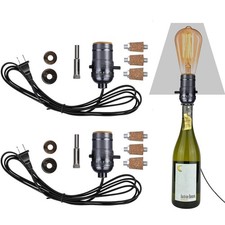 Aokpsrt Bottle Lamp Kit with 9mm Glass Drill bit DIY 2-Packs, Black1 