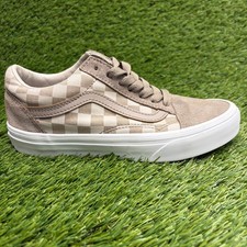 Vans Old Skool Checkerboard Womens Size 5.5 Rock Beige Athletic Shoes Sneakers