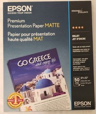EPSON PREMIUM presentation paper matte 8x10 50 sheets new in box