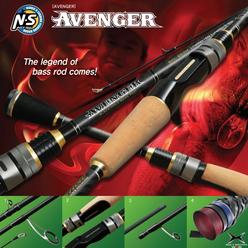 NS BLACK HOLE caña de pescar lubina baitcasting AVENGER BAC-682M Foto 2 de 4