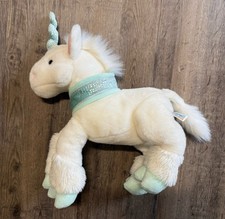 Animal Alley Toys R Us Unicorn Plush Stuffed Animal White Teal Sparkle 18"
