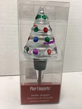 Pier 1 Bottle Stopper Christmas Clear Tree Color Dots