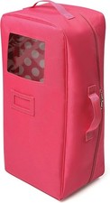 Doll Travel Case with Bed and Bedding - fits American Girl dolls Dark Pink