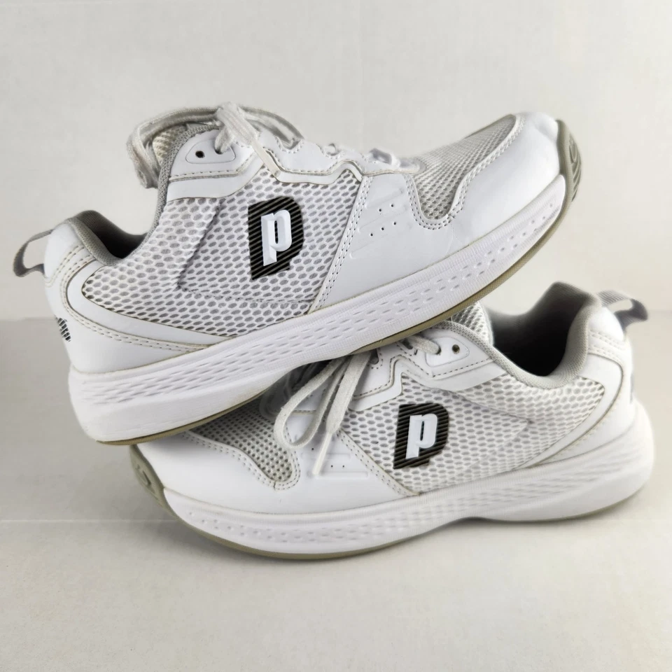 Zapatos de tenis Prince Advantage Lite 2 para mujer 7 blancos plateados cancha parte inferior Foto 2 de 4