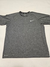 Nike Swim Dri-Fit Mens Dark Heather Gray Short Sleeve Shirt UPF 40 Size XL