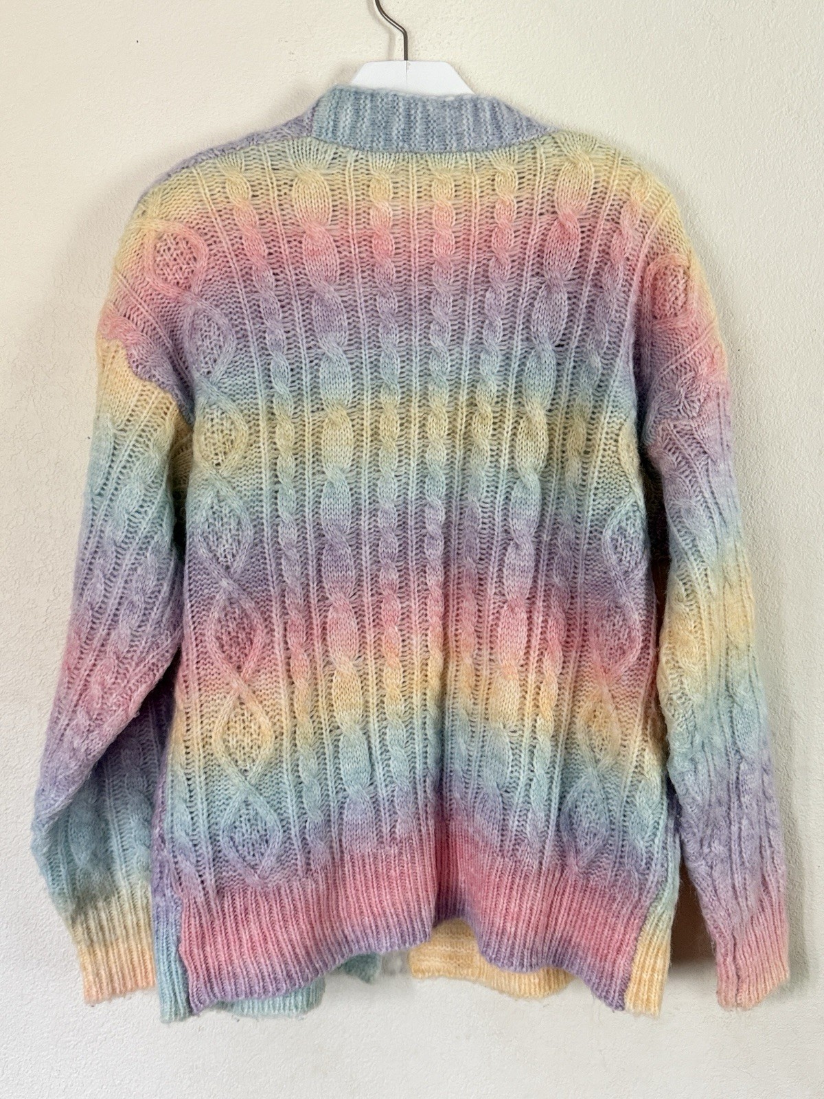 Haptics Women’s Rainbow button down cable knit ca… - image 2