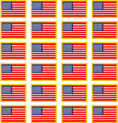 24pcs American Flag Iron On Patches USA Embroidered Sew or Iron-On Set