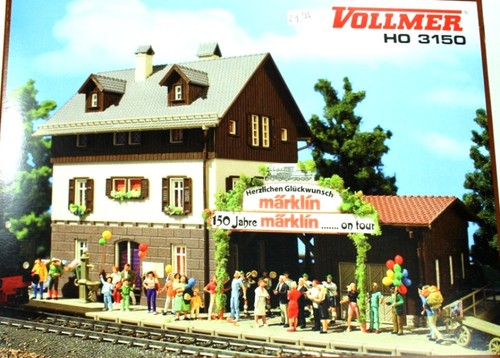Vollmer H0 3150 estación de aniversario Märklin, con iluminación Faller, NUEVO + EMBALAJE ORIGINAL | Condition: Neu