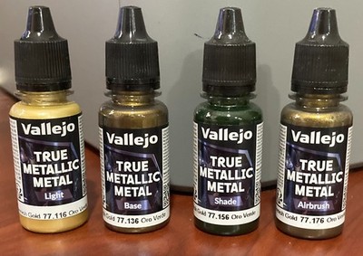 Vallejo True Metallic Metal GREENISH GOLD  4 Shading Color Bottles Set