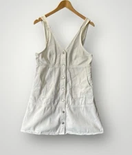 Davi & Dani Overall Dress Denim White Women Size M