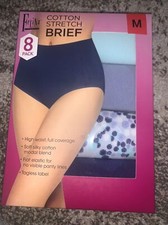 Felina Women's Medium Underwear Cotton Brief Tagless 8 Pack High Waist