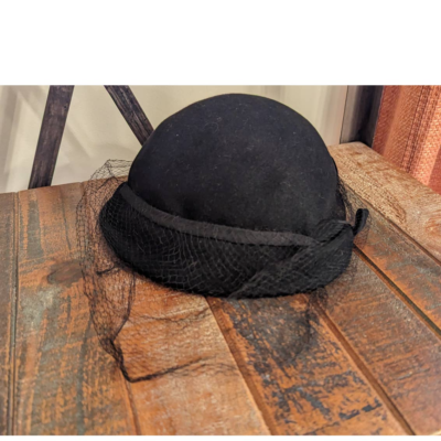 Norman Durand Original Vintage Hat Norman Durand Original Designer Black Hat from the 1950-60s  main image 2