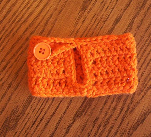 Acogedora taza de café abotonada naranja crochet calabaza - Imagen 3 de 4