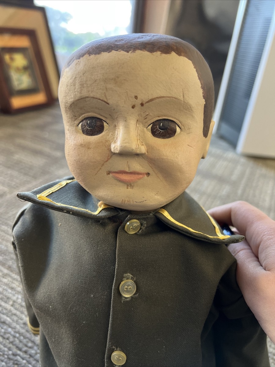 21” Vintage Folk Art Izannah Walker Boy Doll Wood And Cloth | eBay