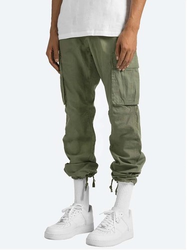 2022 Men's Fleece Cargo Pants Elastic Waist Multi Pocket Fitness Track Pants AU - Picture 9 of 17